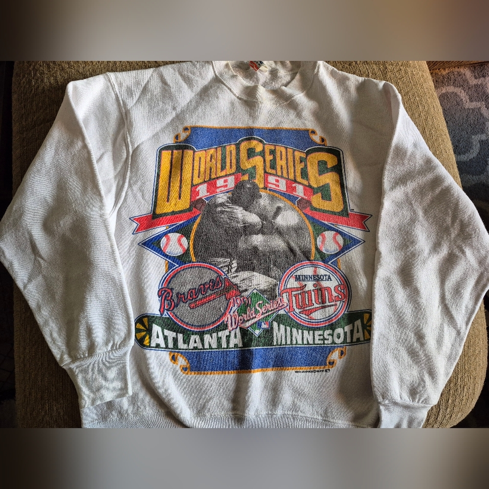 Vintage Twins Vs Braves World Series Crewneck Size M